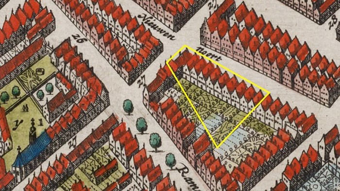 Detail van de kaart van Hoorn uit 1649