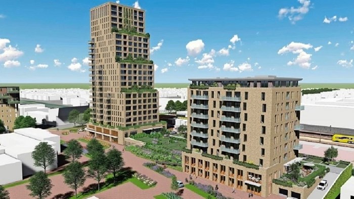 Toren en zorggebouw stationsgebied Alkmaar - Illustratie Breddels Architecten