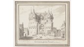 Cornelis Pronk (1691-1759),&#39;Gevangenpoort tot Hoorn. De Oude Oosterpoort te Hoorn van buiten&#39;, 1727