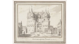 Cornelis Pronk (1691-1759),'Gevangenpoort tot Hoorn. De Oude Oosterpoort te Hoorn van buiten', 1727