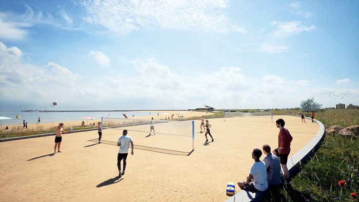 Impressie beachvolleybalveld stadsstrand Hoorn